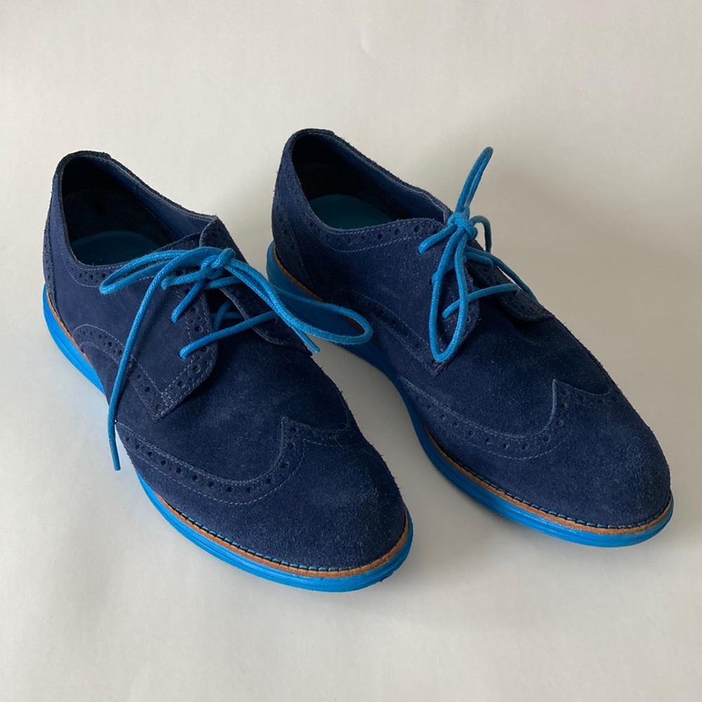 Cole Haan Lunargrand Blue Wing Tip Shoe - Size 8